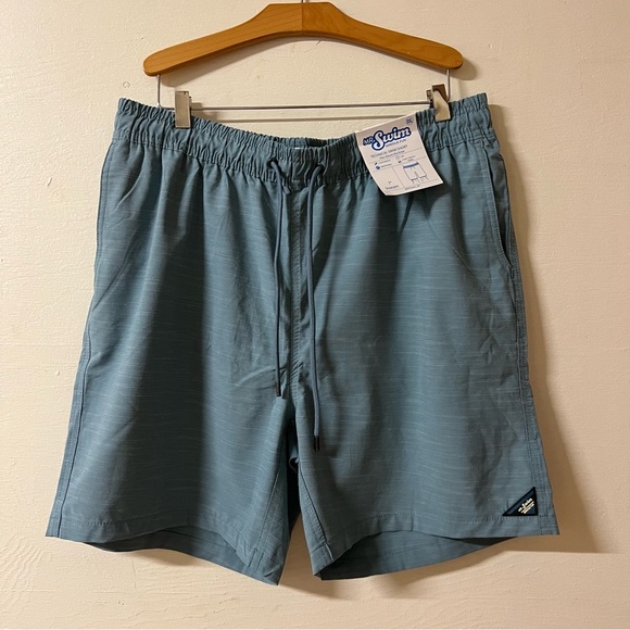 Mr Swim Shorts Men's 2XL XXL Technical Swim Trunks Blue - Picture 1 of 7